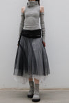 marc le bihan black and white wrap skirt 2573 E23 PMLB1
